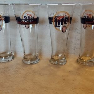 Miller Lite Vtg 2000 Happy New Millennium Pilsner Glasses, Set of 4